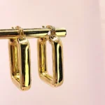 златни обеци правоъгълни