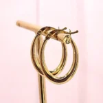 златни халки обеци френско закопчаване