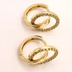 златни обеци със скрито закопчаване