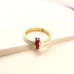 златен дамски пръстен с рубин