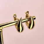 обеци капка злато 585 със сигурно закопчаване