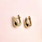 златни обеци 14K капка минималистичен дизайн