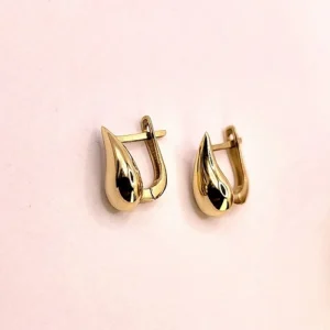 златни обеци 14K капка минималистичен дизайн